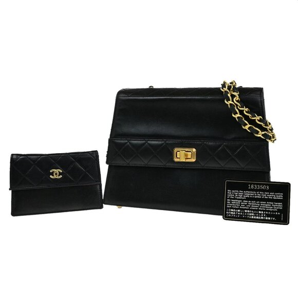 CHANEL CC Logo Matelasse 23 Chain Shoulder Bag Pouch Black GHW Vintage 629RK878 - Picture 1 of 14